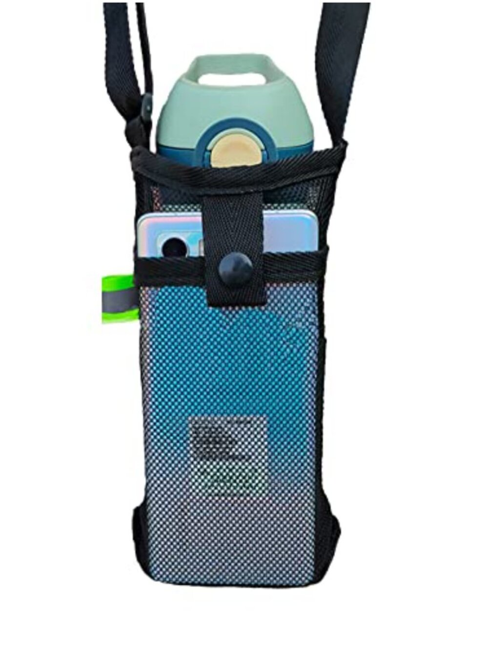 Mesh Water Bottle Pouch Crossbody Sling Bag Adjustable Strap Hiking